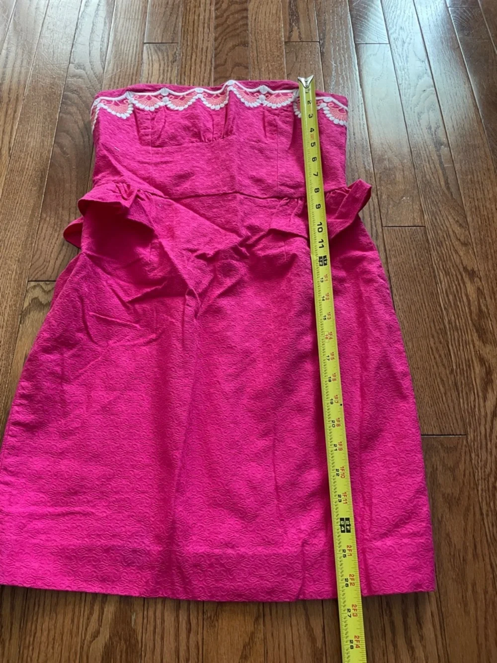 Lilly Pulitzer Pink Embroidered Strapless Dress Women’s Sz 4 - Picture 4 of 11